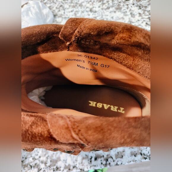 Trask Naomi Brown Suede Boots New With individual Bag - Picture 12 of 13